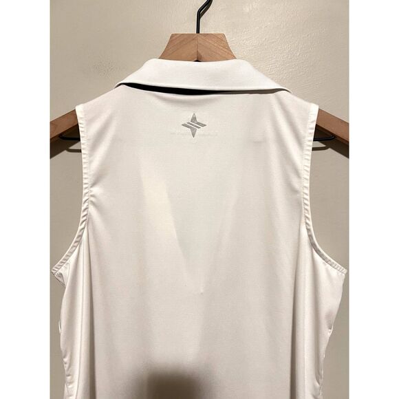 Tuckernuck Sport White Sleeveless Caroline Polo Tank Black Trim Size Small - Picture 4 of 6